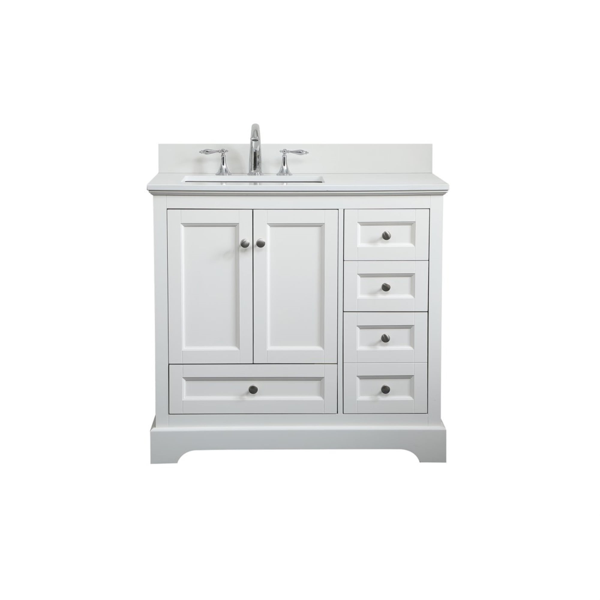 36 inch single bathroom vanity in white with backsplash - Walmart.com