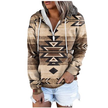 Rbaofujie Sweater Hoodie Women's Fashion Printed Loose Long Sleeve Blouse Casual Tops Sweatershirt Hoodies Red Womens Sweater Tops