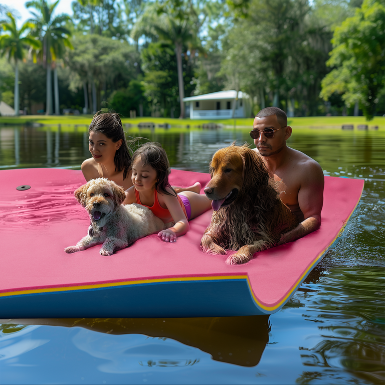 Myfurnideal 9x6ft Floating Water Mat, Lily Pad for Swim Comfort,