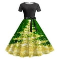 thumbnail image 1 of Robes d'Été Grande Taille pour Femmes 2024 Décontractées à Imprimé Floral à Manches Courtes à Col Rond Longueur Genou Économisez jusqu'à 65 % de Rabais!, 1 of 3