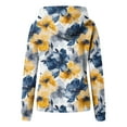 thumbnail image 6 of HomeDM Hoodies Sweatshirts for Women Floral Print Pullover Tops Long Sleeve Drawstring Hooded Shirts with Pocket - Yellow/3XL, 6 of 7