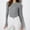 Light Gray, variant on Women's Casual Fashion Ribbed Crew Neck Long Sleeve Bodysuit Womens Corporate Attire Winter Jumpsuit Wide Pants Jumpsuits for Women Fitted Jumpsuit for Women Turtleneck Romper Long Sleeve Jumpsuit