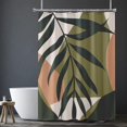 thumbnail image 2 of Tropical Shower Curtain Abstract Botanical Plant Palm Leaf Shower Curtains Waterproof Polyester Fabric Shower Curtain Set with 12 Hooks Bathroom Decor 72x72 Inches, 2 of 6