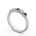 thumbnail image 2 of 0.50 Ct Round Cut Real Diamond Blue Sapphire Beautiful Eternity Band for Women 14K White Gold Size 5.5, 2 of 7