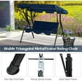 thumbnail image 6 of SAZYY 3 Person Porch Swing, Patio Swing with Removable Cushion & Powder-Coated Steel Frame, Outdoor Swing with Canopy for Porch, Backyard, Garden, Balcony, Navy, 6 of 8