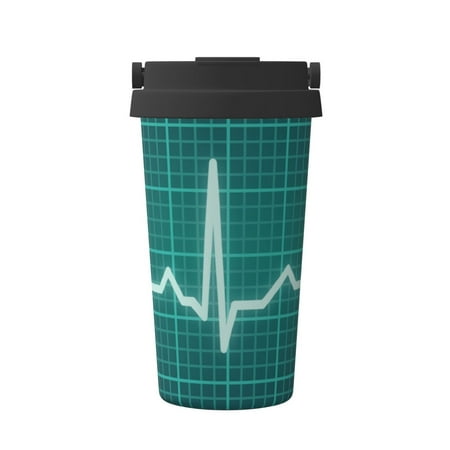 

KLL ECG Wave Pattern Stainless Steel Vacuum Insulated Tumbler - Carry Insulated Coffee Mug - Reusable Insulated Cold Brew Iced Coffee Cup Thermos