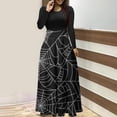 thumbnail image 1 of FcBaudy Longues Robe à Manches à Col Rond Mode pour Femmes Robe Imprimée à Manches Longues à Col Rond Chandail Robe Patchwork Robe pour Femmes, 1 of 3