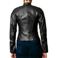 thumbnail image 2 of Women's Black fitted zipper jacket ST0334, 2 of 3