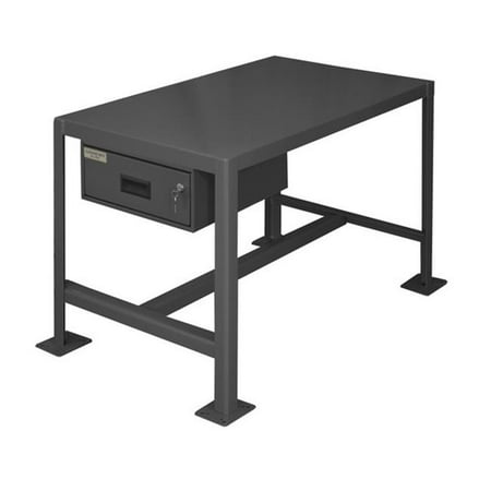 

14 Gauge Medium Duty Machine Tables with 1 Drawer & 1 Top Shelf Gray - 36 x 24 x 36 in.