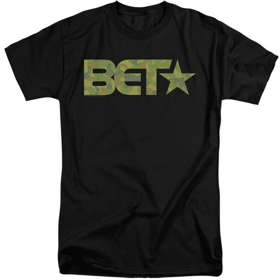 Bet Camo Logo Unisex Adult Tall T Shirt,Black, 3X-Large