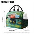 thumbnail image 4 of Xoenoiee Cat Lotus Leaves Print 4 Pcs Kids Backpack Set with Lunch Box Pencil Case Water Bottle Carrier Bag, Lightweight Preschool Knapsack for Girls Elementary Bookbag Schoolbag, 4 of 7