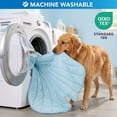 thumbnail image 7 of PetAmi Dog Cooling Mat, Ginkgo Leaf Shape, Pet Pad with Cooling Nylon & Soft Fleece, Q-Max > 0.4 Reversible All Season Blanket for Dogs & Cats, Large 55x59 In, Light Blue, 7 of 7