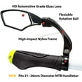 thumbnail image 2 of New Handlebar Bike Mirror, HD Blast-Resistant, Safe Crystal Clear Glass Mirror, Adjustable Rotatable Bike Mirror, Rearview Mirror, Bicycle Mirror, 2 of 9
