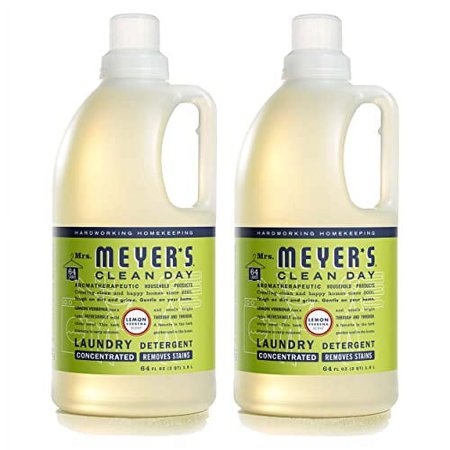 Mrs. Meyer's Liquid Laundry Detergent, Biodegradable Formula Infused with Essential Oils, Lemon Verbena, 64 oz - Pack of 2 (128 Loads)