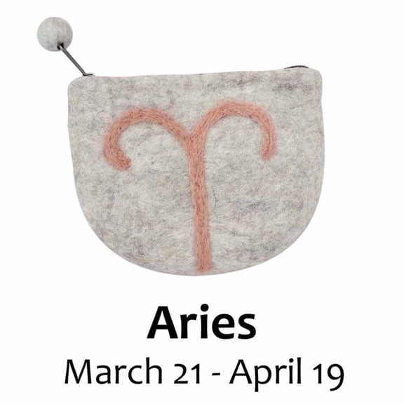Felt Aries Zodiac Coin Purse Global Groove