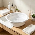 thumbnail image 6 of Homellea Gray Collapsible Wash Basin, 13.78 Inch Large Round Foldable Laundry Tub with Dual Handles and Hanging Holes for Hand Washing, Foot Soaking, Dorm, Bathroom, RV, Camping and Travel, 6 of 6