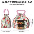 thumbnail image 5 of Pioneer Flower Drawstring Lunch Bag Women - Drawstring Lunch Bag Insulated for Work Office - Stain-Resistant Large Lunchbags for Women with Multi-Pockets, 5 of 6