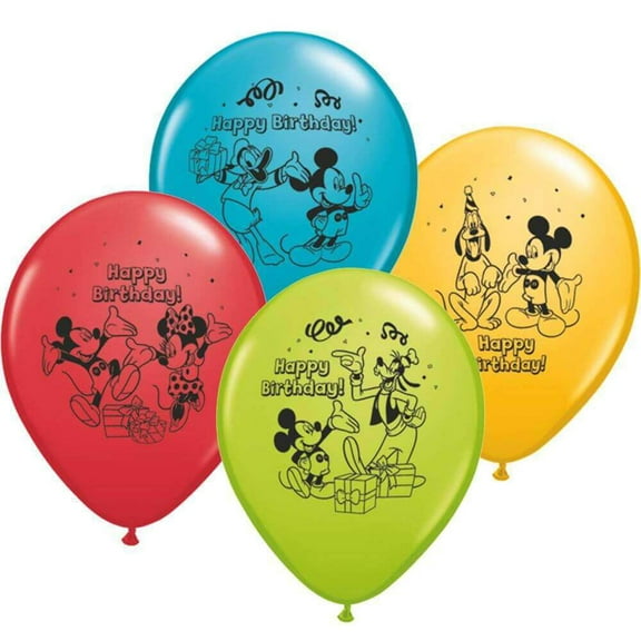 Pioneer - 12 Disney Mickey Happy Birthday Latex Balloons (6ct)