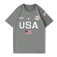 thumbnail image 4 of 4th of July Shirts Women:USA Short Sleeve American Flag Crew Neck Graphic Tee Patriotism T-Shirt, 4 of 5