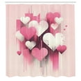thumbnail image 2 of Ambesonne Pink Shower Curtain, Futurist Love Hearts Lines Art, 69"Wx84"L, Pale Rose Ivory, 2 of 4
