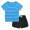 thumbnail image 4 of Hessimy Girls Summer Outfits 2Pcs Kids Clothes Girls Tops T-Shirts and Casual Short Sets,Kid Short Set(Sky Blue,7-8 Years), 4 of 7