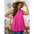 thumbnail image 2 of SHOWMALL Women's Plus Sleeveless Shirts Summer Tunic Tops Hot Pink 2X Round Neck Casual Flowy Tank Tops Loose Fit, 2 of 9