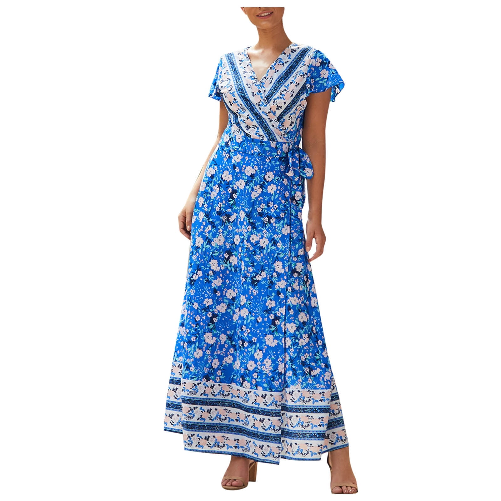 ZIZOCWA Prairie Dress Women Summer Dresses Women Beach Sundress Party
