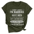 thumbnail image 1 of Camiseta de manga corta con estampado de letras y cuello redondo suelto a la moda de verano para mujer Pompotops hfajkhk133988, 1 of 4