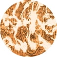thumbnail image 1 of Ahgly Company Indoor Round Abstract Orange Modern Area Rugs, 6' Round, 1 of 4