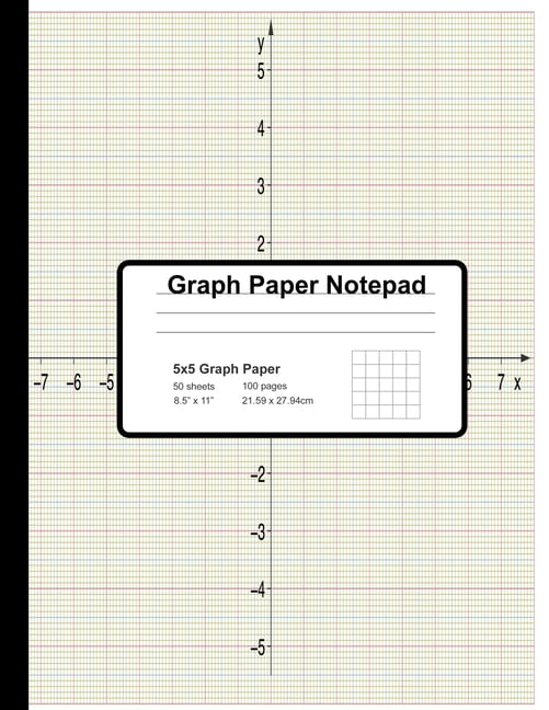 Graph Paper Notepad 5x5 Graph Ruled Squared Graphing Paper With