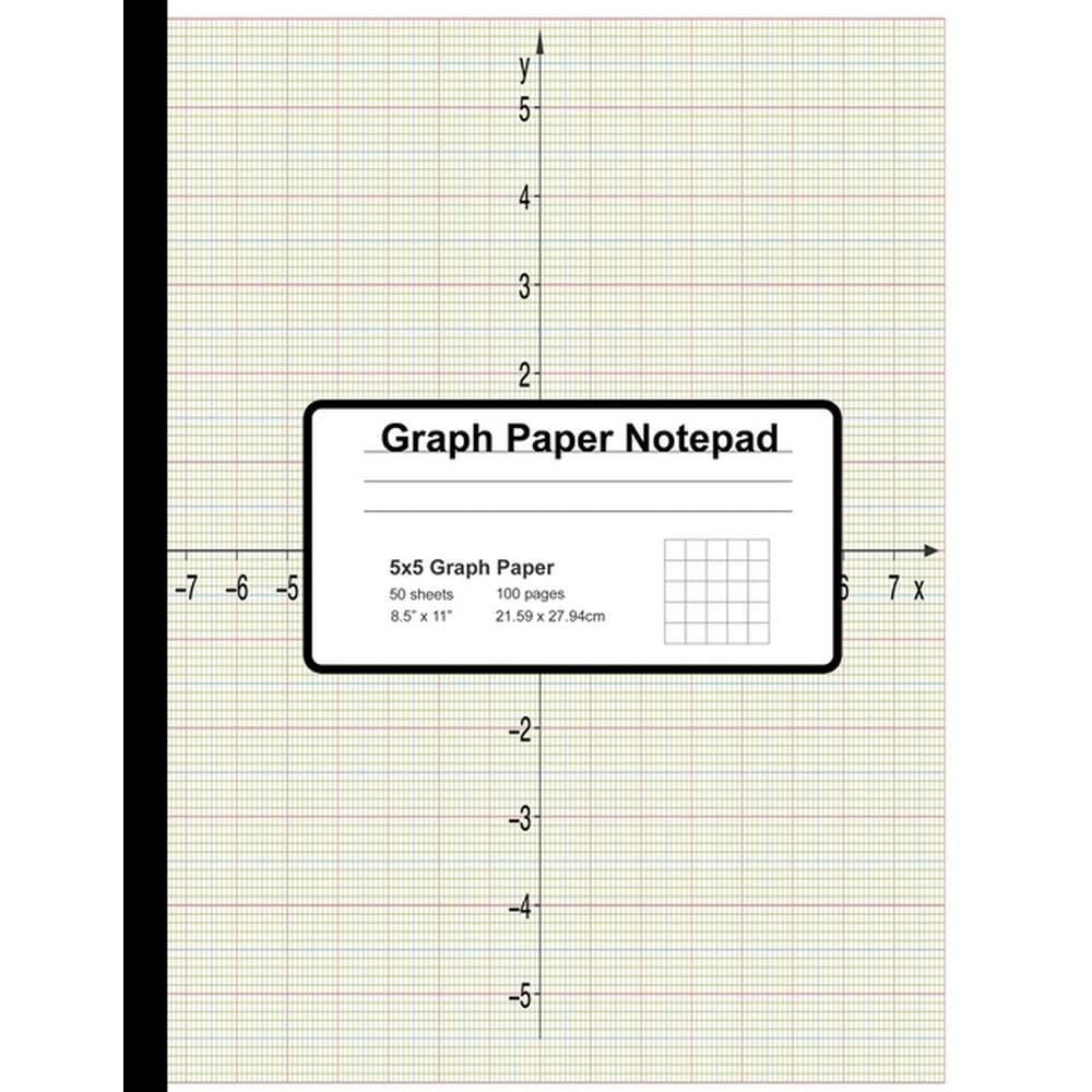 Graph Paper Notepad 5x5 Graph Ruled Squared Graphing Paper With