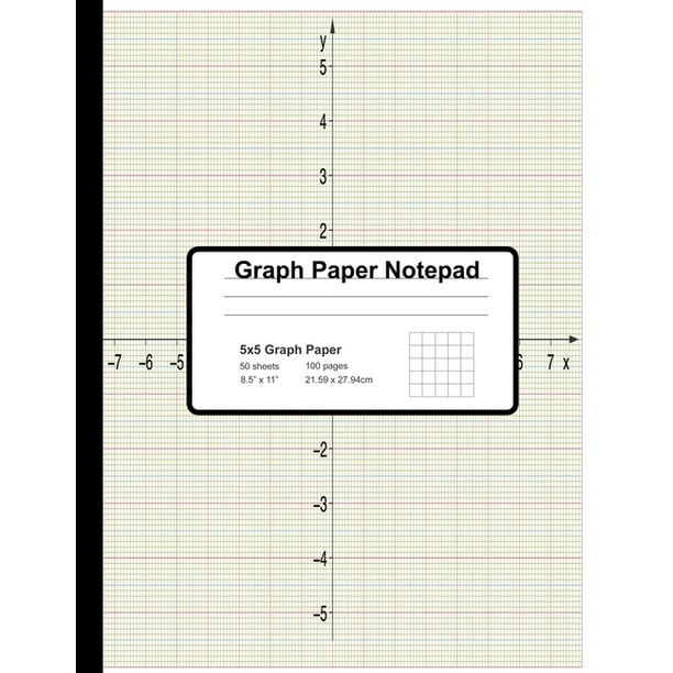 Graph Paper Notepad 5x5 Graph Ruled Squared Graphing Paper With Coordinate Graph Point Cover