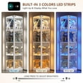thumbnail image 3 of VKCC 68.9" Tall Corner Display Cabinet with Glass Doors, LED Modern Curio Showcase for Living Room, White, 3 of 11