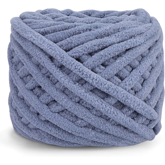 Chunky Chenille Yarn, Soft Blanket Yarn for Hand Knitting, Plush Yarn for Crocheting, 46Yds Velvet Crochet Yarn for Making Blankets Weaving DIY Craft