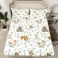 thumbnail image 3 of Fox Bed&nbsp;Sheets&nbsp;Set Woodland Animals Bear Elk Deer Twin Sheet&nbsp;Set,Botanical Jungle Leaf Sheets Tree Branch Plant Leaves Bedding&nbsp;Set,Cute Wildlife Wild Animal Room Decor, 3 of 4