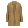 thumbnail image 3 of QUYUON Long Cardigans for Women Lightweight Sale Long Sleeve Cardigans for Women Plus Sizes Cardigan Women 3/4 Sleeve Pockets Cardigan Jacket Style Q-12034 Winter Knit Sweater Outerwear Coat Khaki XL, 3 of 5