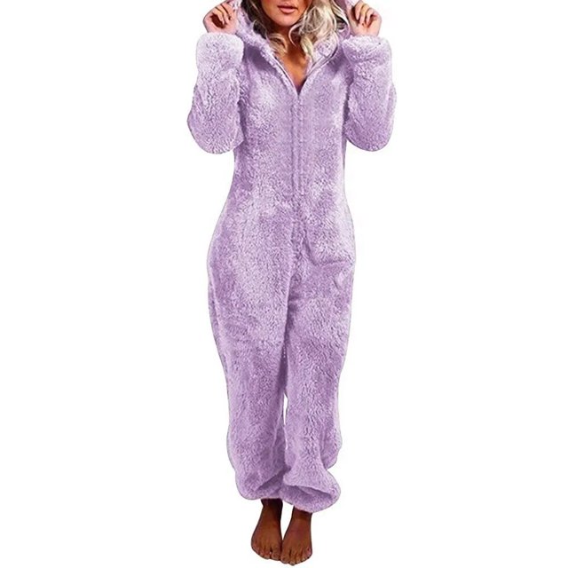 Pijamas de lana esponjosa con cremallera para mujer, ropa de dormir cálida con capucha para adultos, monos de talla grande 5XL, 2023 xuanjing unisex