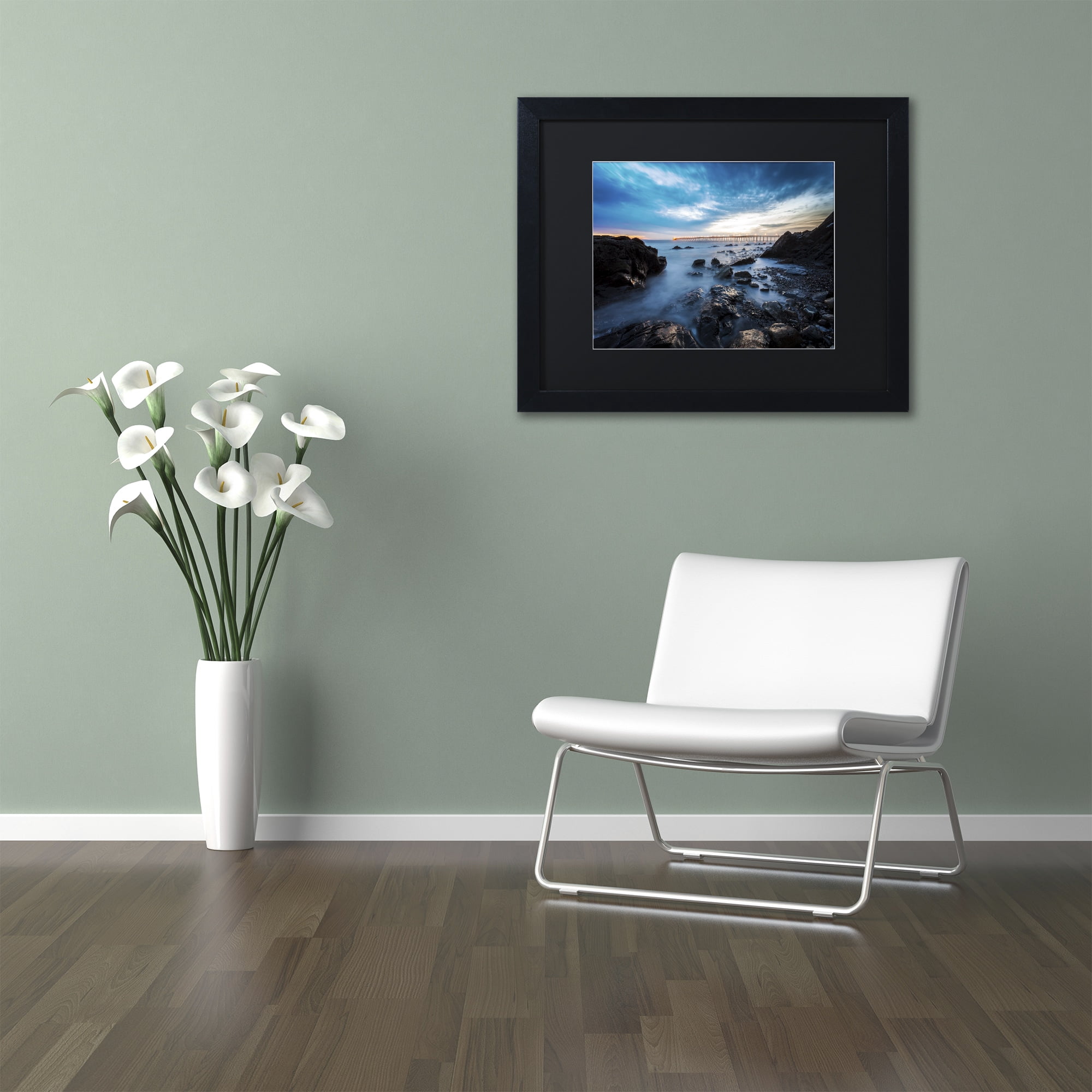 Chris Moyer 'Bacara Twilight' Black Matted Framed Art