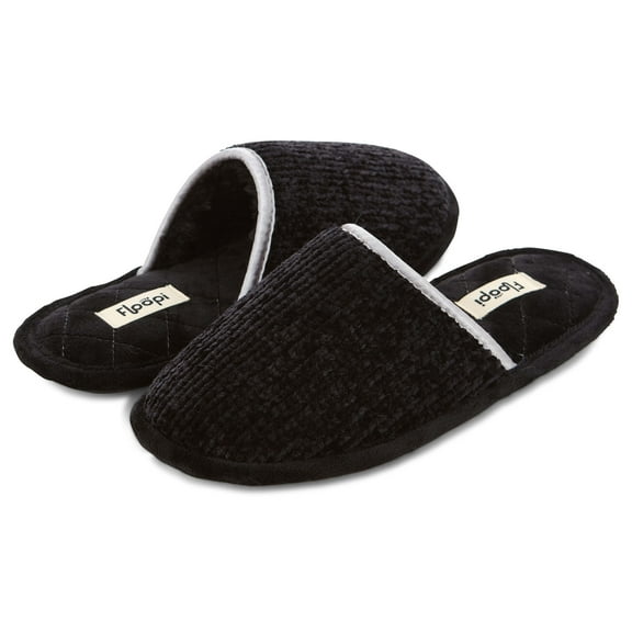 Floopi Womens Chenille Scuff Indoor/Outdoor Memory Foam Slippers