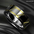 thumbnail image 4 of Tungsten Rings for Men Wedding Bands for Him Womens Wedding Bands for Her 8mm Silver Polish 18K Gold Line Inlay, 4 of 8