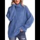 thumbnail image 1 of Suéter de Cuello Alto, Larga, Estilo Globo, Liso, para Mujer, para Invierno y Otoño. Azul S, 1 of 6