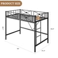thumbnail image 2 of Heavy Duty Twin Loft Bed with Safety Guard Rails, Space Saving Steel Loft Bed with Metal Slats Support, No Box Spring Needed, Easy Assembly, White Gray or Black, 2 of 6