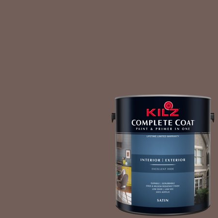 KILZ COMPLETE COAT Interior/Exterior Paint & Primer in One #LM190 Chocolate (Best Chocolate Brown Paint Color)