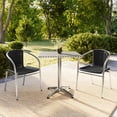 thumbnail image 3 of Flash Furniture 27.5'' Square Aluminum Indoor-Outdoor Table Set with 2 Black Rattan Chairs, 3 of 13