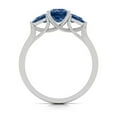 thumbnail image 5 of Pear and Princess Cut Natural Sapphire Gemstone Ring in 14K White Gold (Size: 7.5), 5 of 6