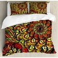 thumbnail image 3 of Colorful Duvet Cover Set Twin Size, Abstract Vintage Style Curly Floral Design Spirals Swirled Petals Creative Vibrant, Decorative 2 Piece Bedding Set with 1 Pillow Sham, Multicolor, by Ambesonne, 3 of 3