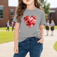 thumbnail image 5 of Xdegoge Kids Girls Heart Cluster T-Shirt, Shiny Red and Pink Hearts for Valentine’s Day, Stylish Outfit for Babies to Teens 3-10Y, 5 of 9