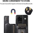 thumbnail image 6 of Design for Samsung S20 Ultra S20ultra 5G Leather Wallet Case with Tempered Glass Screen Protector Credit Card Holder Slot Stand Flip Leather Protective Cover for Galaxy 20S S 20 A20 20ultra Men Black, 6 of 12