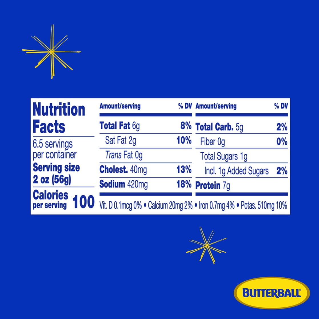 Butterball, Fully Cooked Natural Hardwood Smoked Turkey Sausage, Refrigerated 13 oz Plastic Wrapper