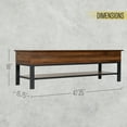 thumbnail image 6 of HBCY Creations Farmhouse Entryway Indoor Bench, Walnut, 6 of 6